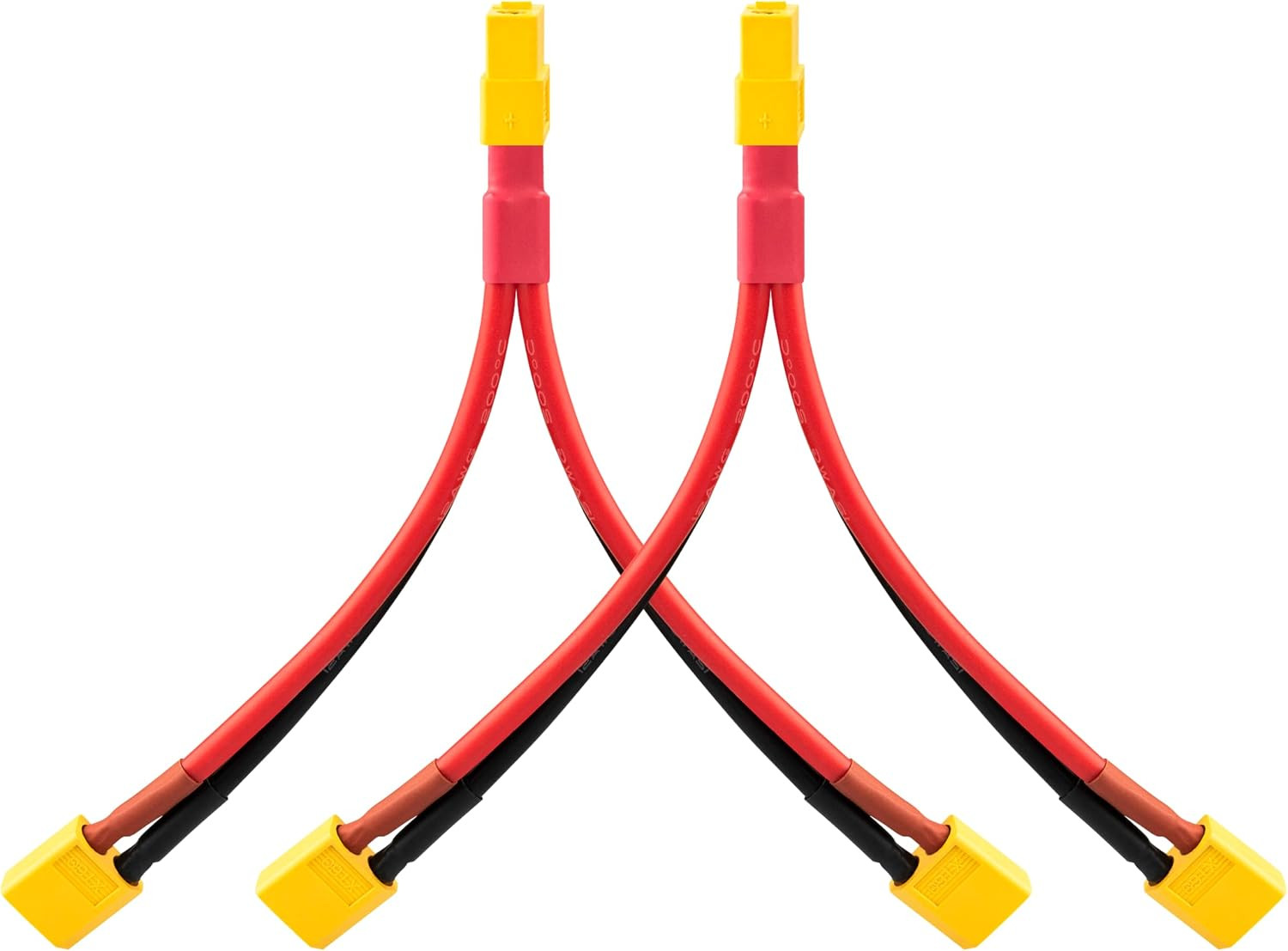 XT60 Y Splitter Cable, 12AWG 6.5Inches 1 Female to 2 Male Parallel Connector