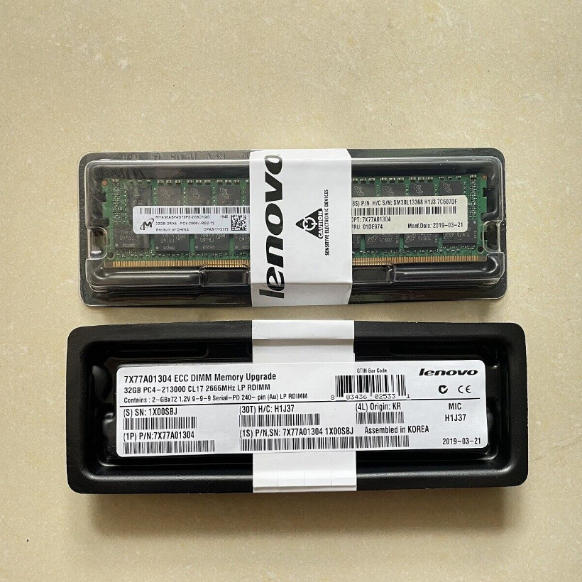 FOR Lenovo / IBM 01DE974 7X77A01304 32GB 2Rx4 DDR4 PC4-2666V RDIMM Server Memory