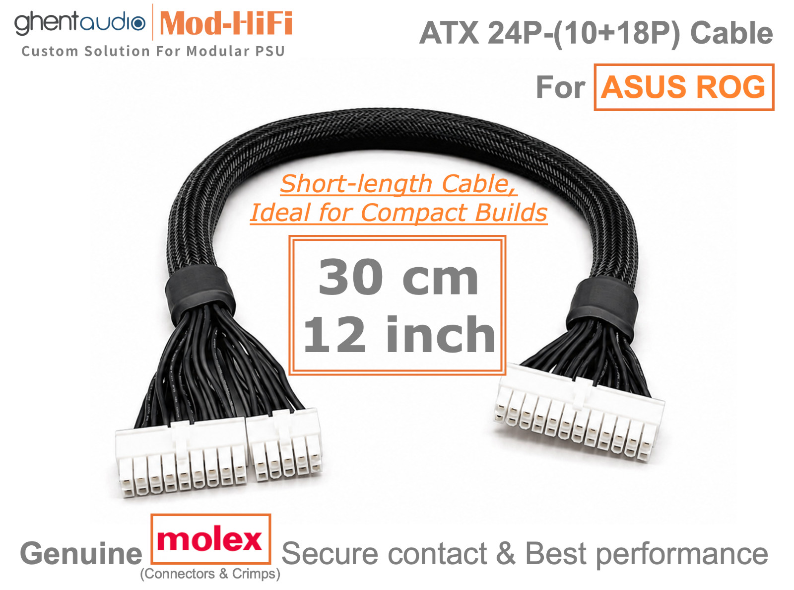 ⚡️ATX 24-Pin Cable for ASUS ROG LOKI SFX-L 1200W Titanium - 📏30cm / 12 inch