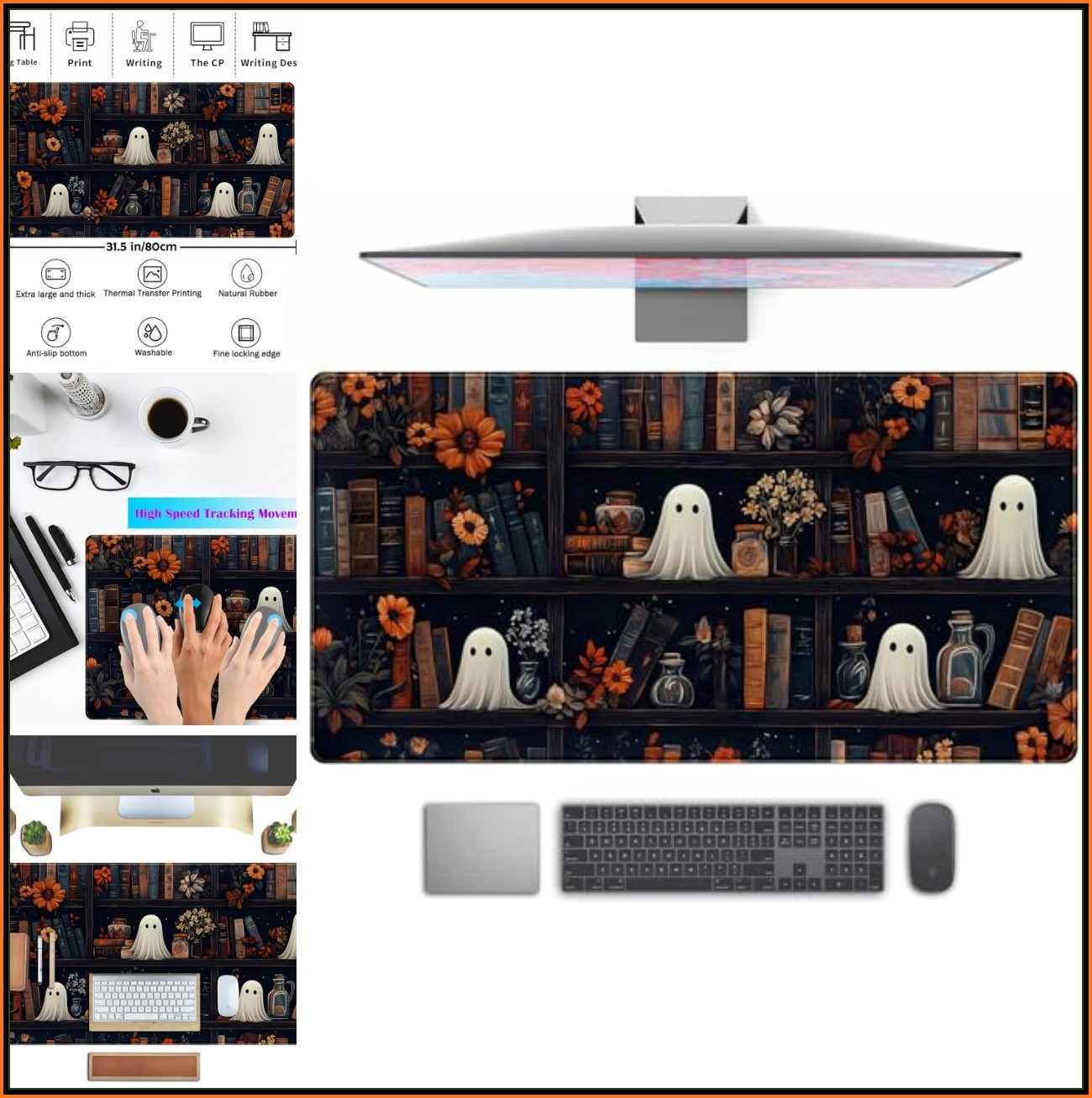 Large Gaming Mouse Pad 31.5 x 15.7 in Non-Slip Rubber Surface Desk Mat