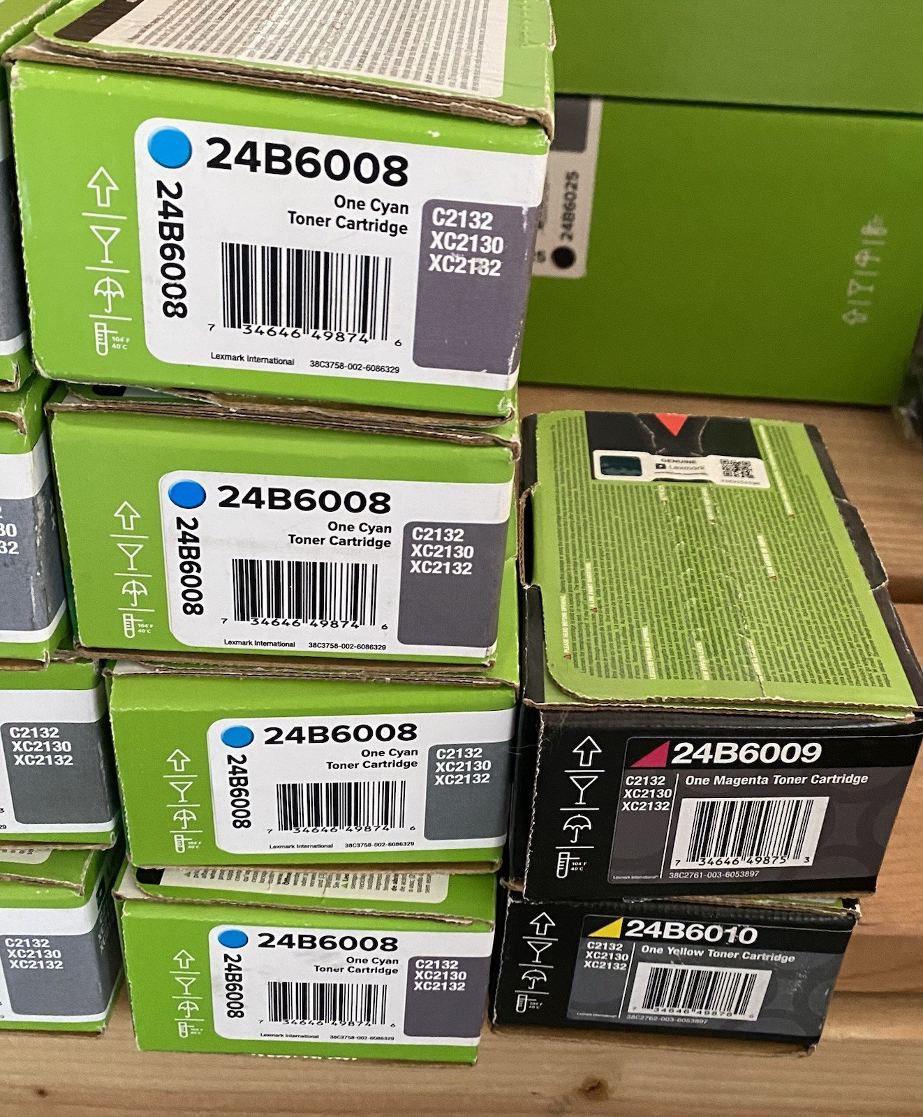 GENUINE LEXMARK YELLOW TONER CARTRIDGE 24B6010 FACTORY SEALED C2132 XC2130