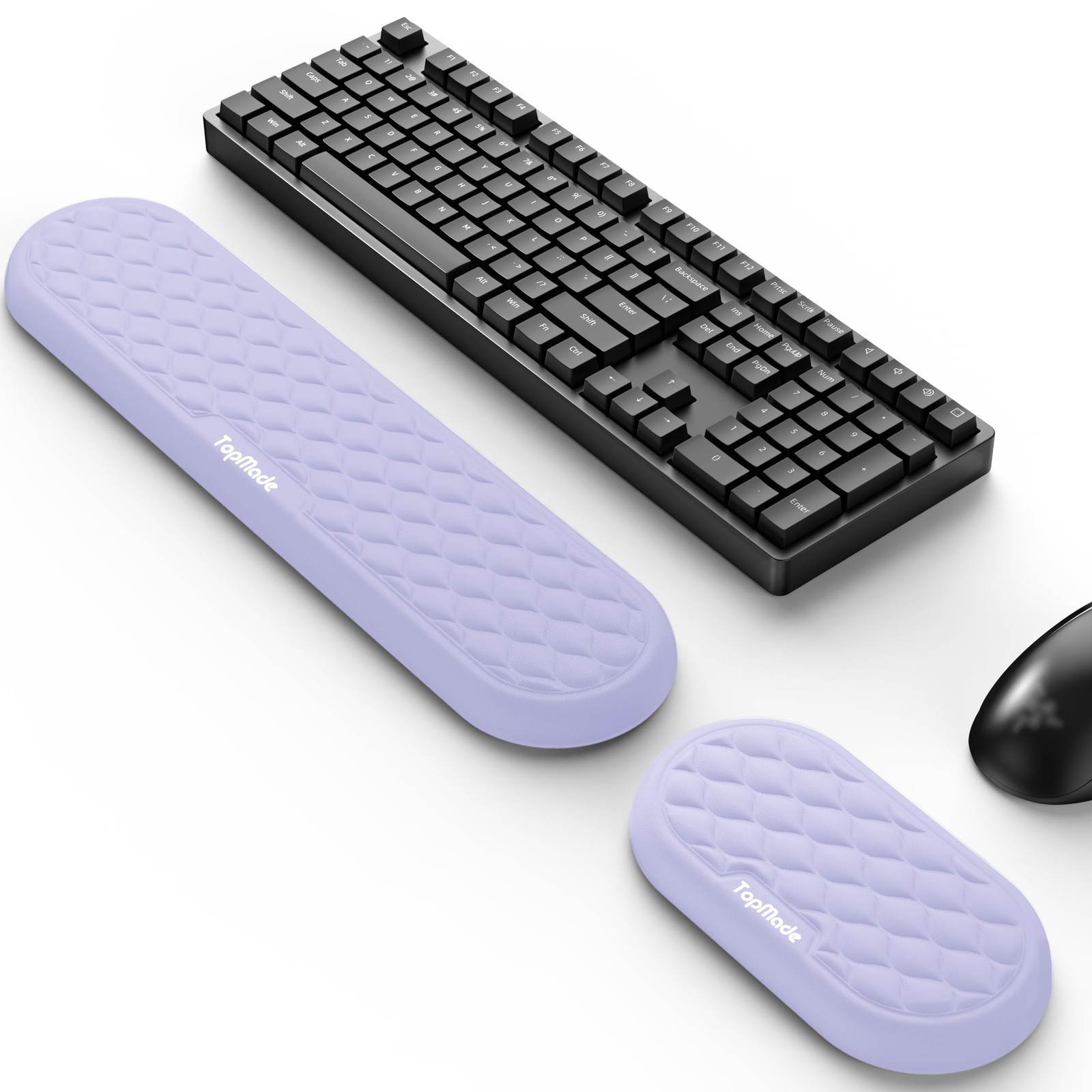 TopMade Upgraded Wider Wrist Rest Set, Soft Memory Foam Full Size, Purple Set