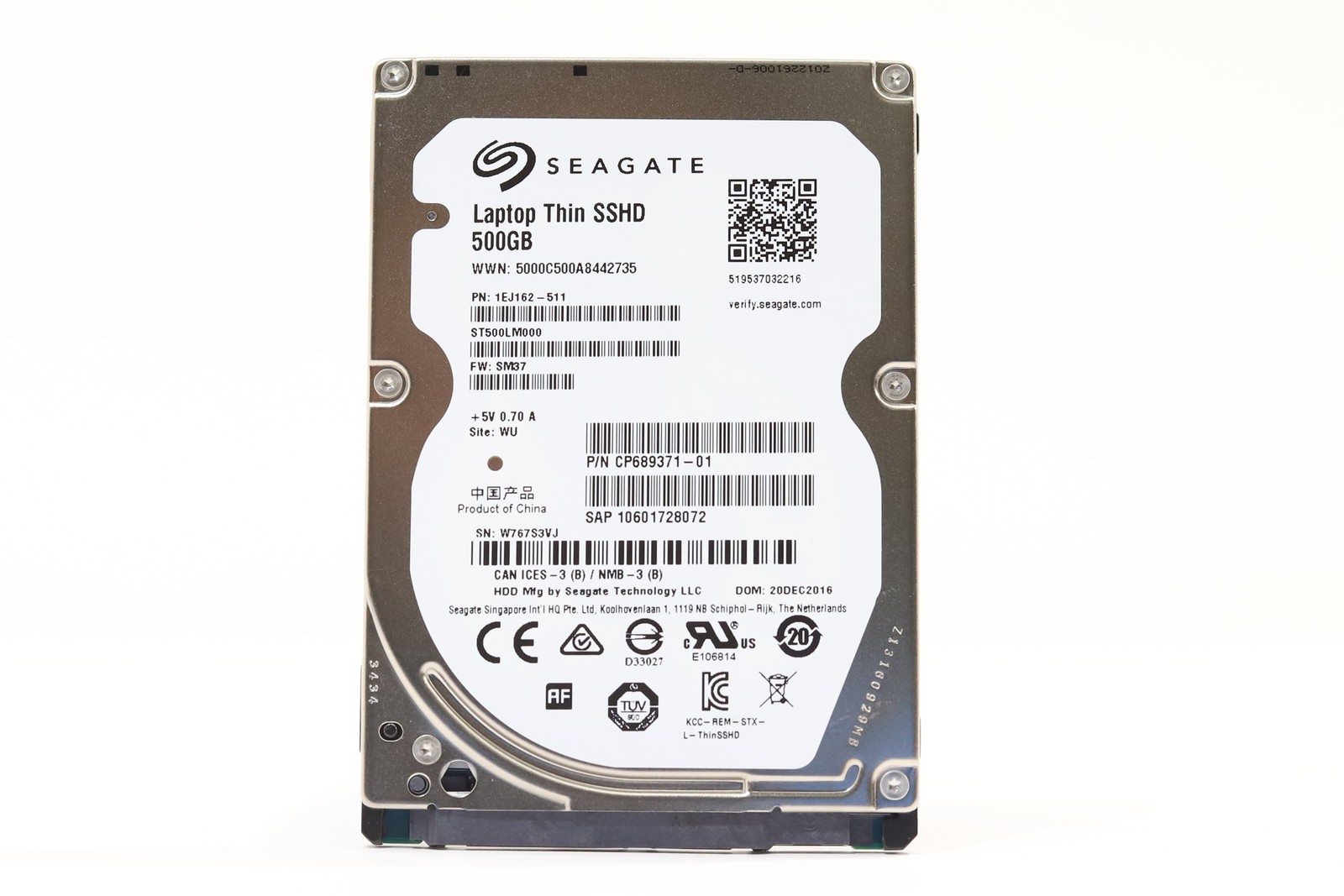 Seagate ST500LM000 500GB 2.5" 6Gb/s 64MB 5.4K RPM SATA SSHD P/N: 1EJ162-511