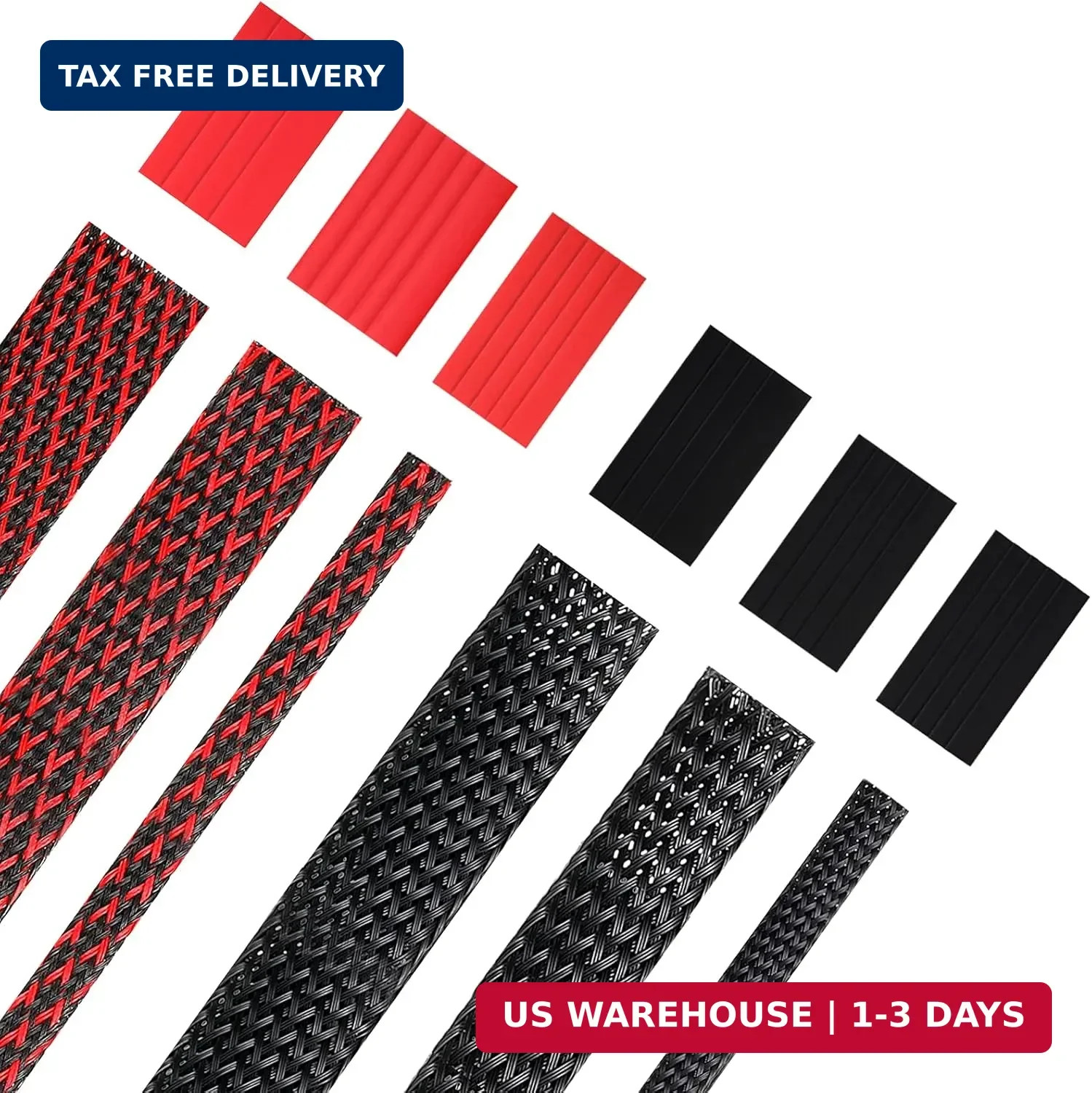 Xuniea 96ft Wire Loom Braided Cable Sleeve Covers Cord Management with 127 Pcs T