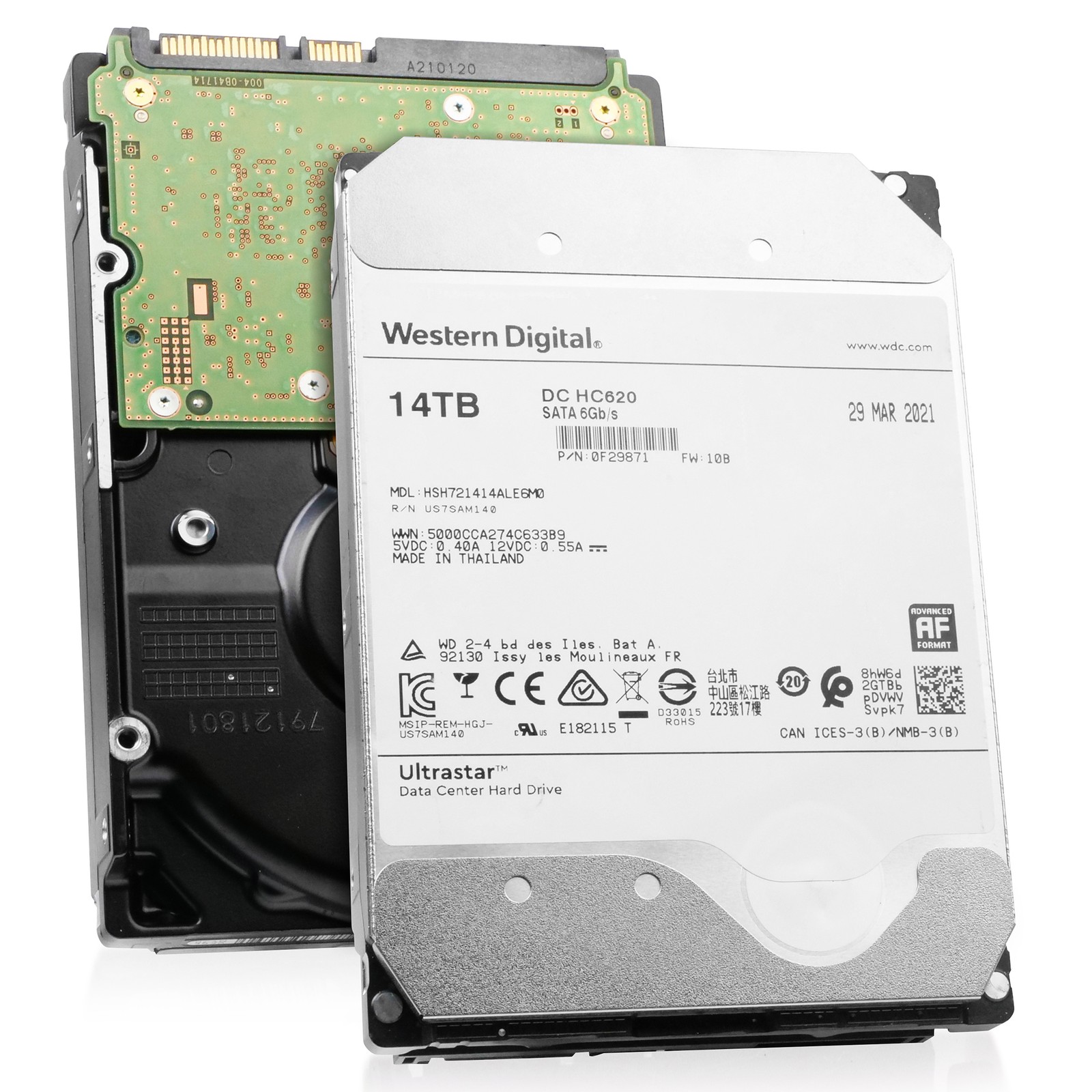 WD HC620 14TB HSH721414ALE6M0 0F29871 7.2K RPM SATA 6Gb/s 512e HM-SMR 3.5" HDD