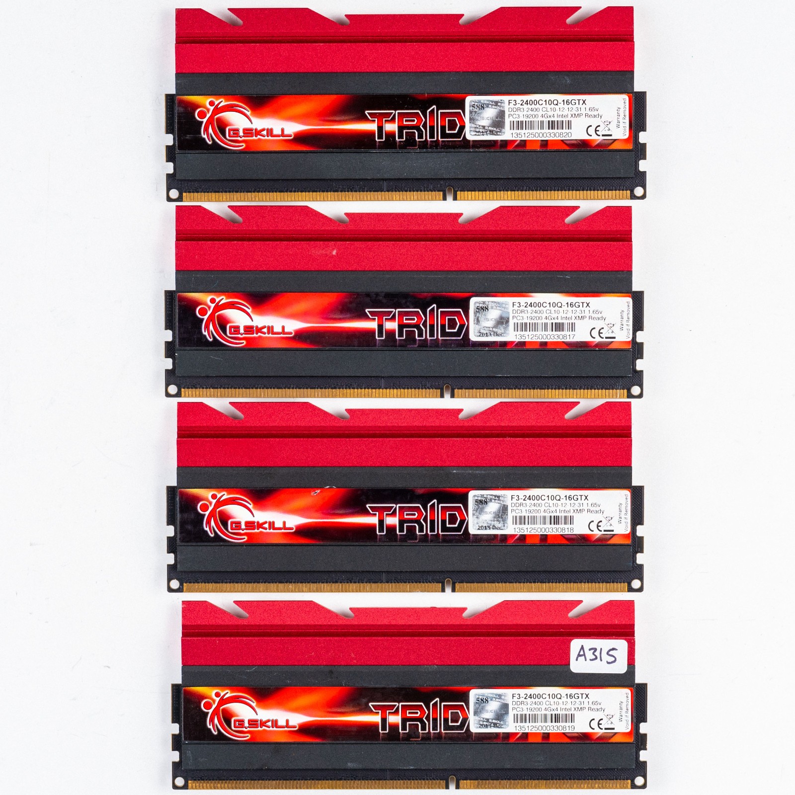 G.SKILL TridentX 16GB (4x4GB) DDR3 2400MHz Desktop Memory Kit F3-2400C10Q-16GTX