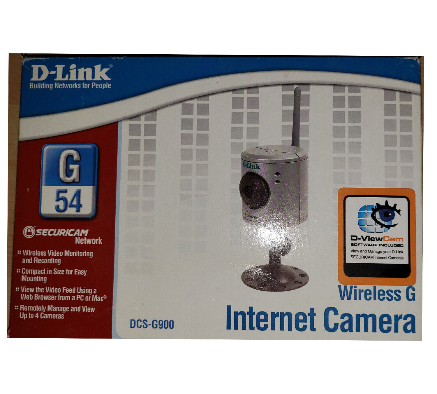 D-Link DCS-900W Wireless Surveillance Security Camera No Cable