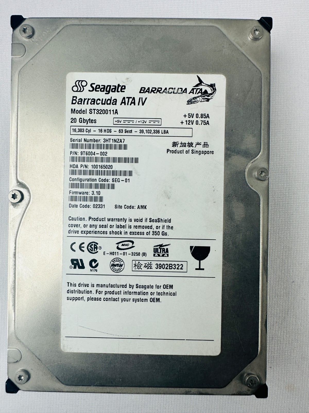 Seagate 9T6004-002 ST320011A Hard Drive