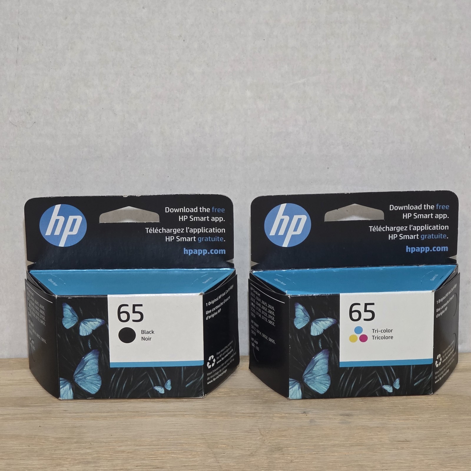 Genuine HP 65 Black and HP 65 Tri-Color NEW SEALED Expiration Date May 2027