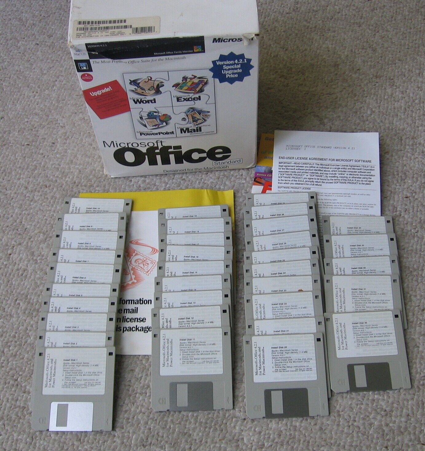 Microsoft Office 4.2.1 Standard Upgrade for Macintosh Apple Diskettes
