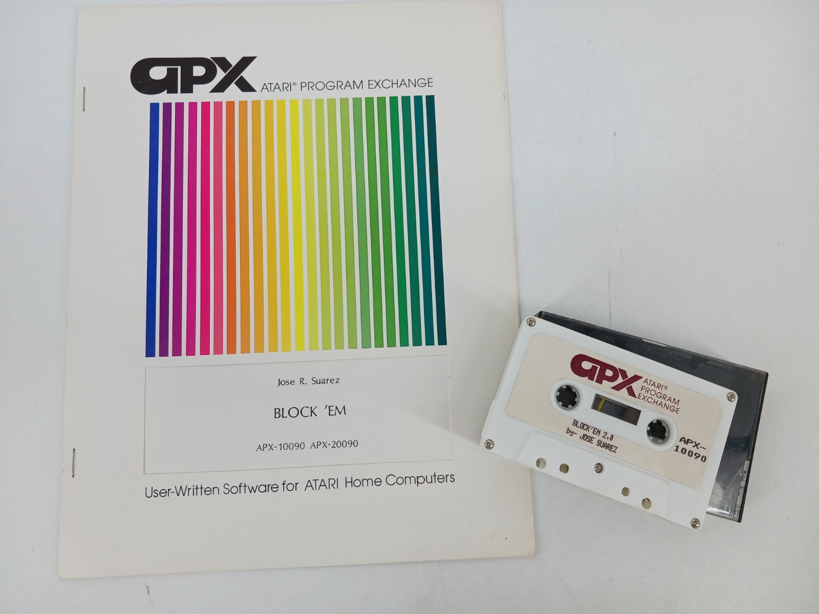 Atari Program Exchange 400 / 800 Block 'Em 2.0 Cassette Tape & Manual APX 10090