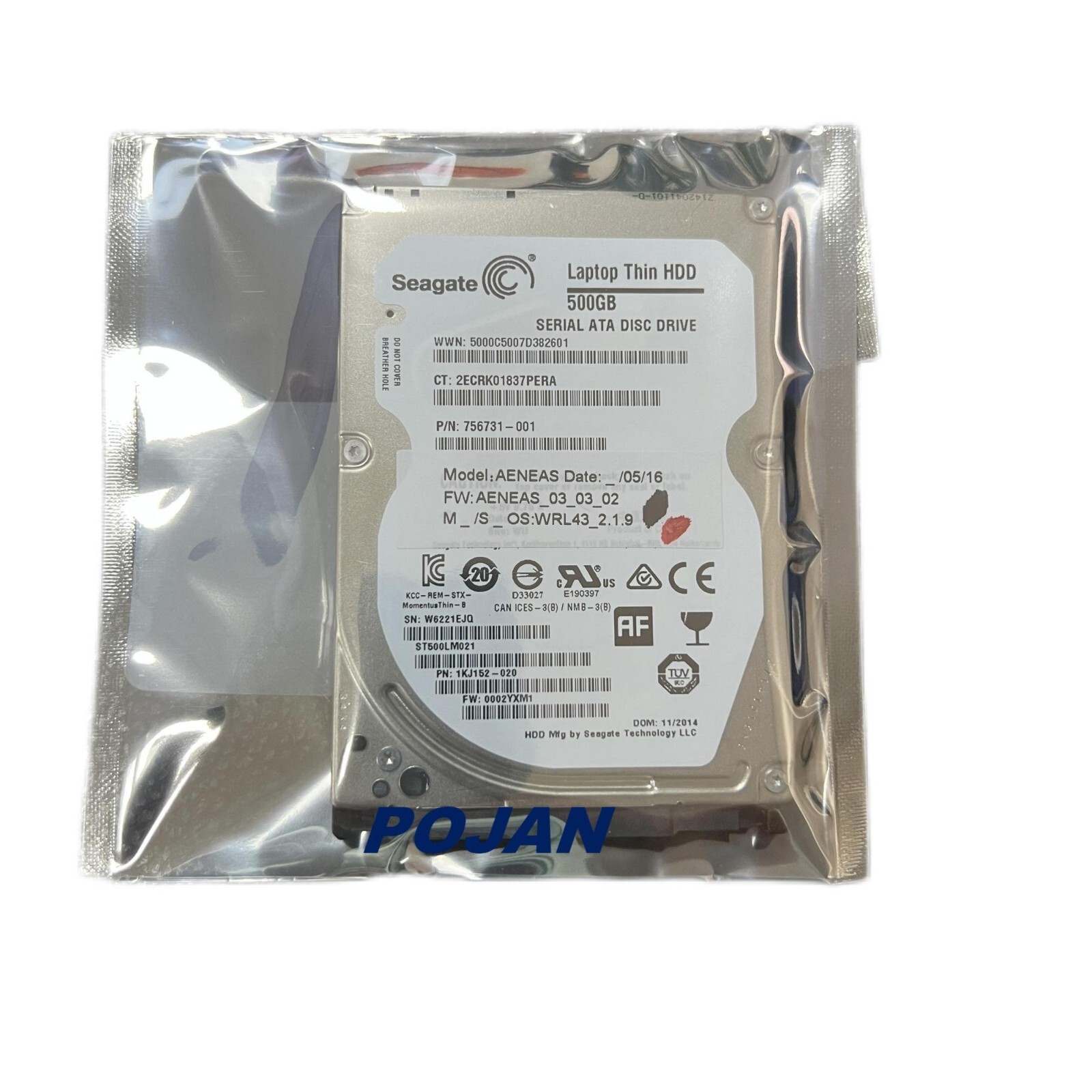 B9E24-67030 Hard Disk Drive Fit for HP Designjet T3500 MFP 500G HDD W/HP FW 500G