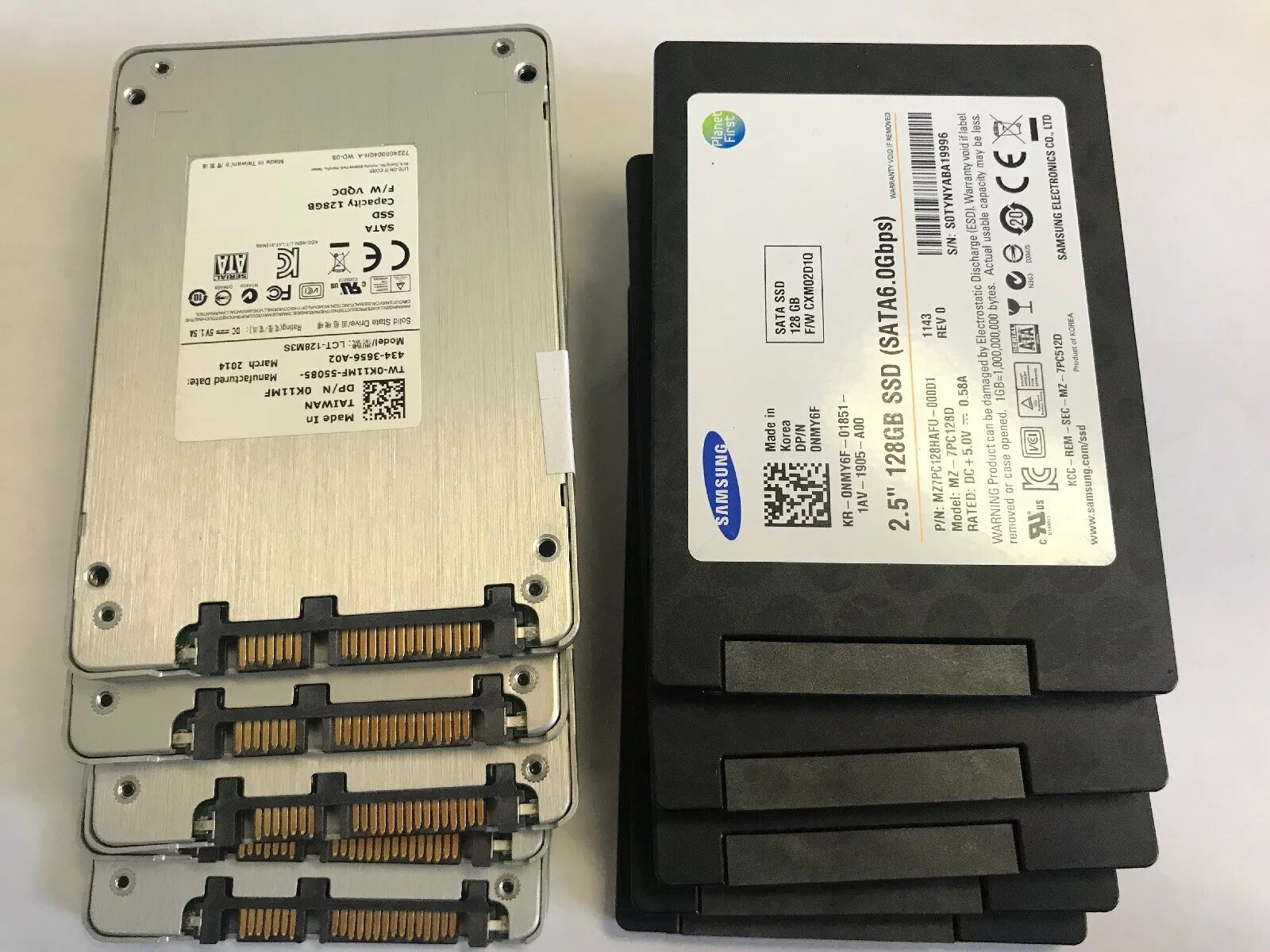 LOT OF 10 128GB Samsung Lite Mix Intel OCZ  2.5" SATA SSD