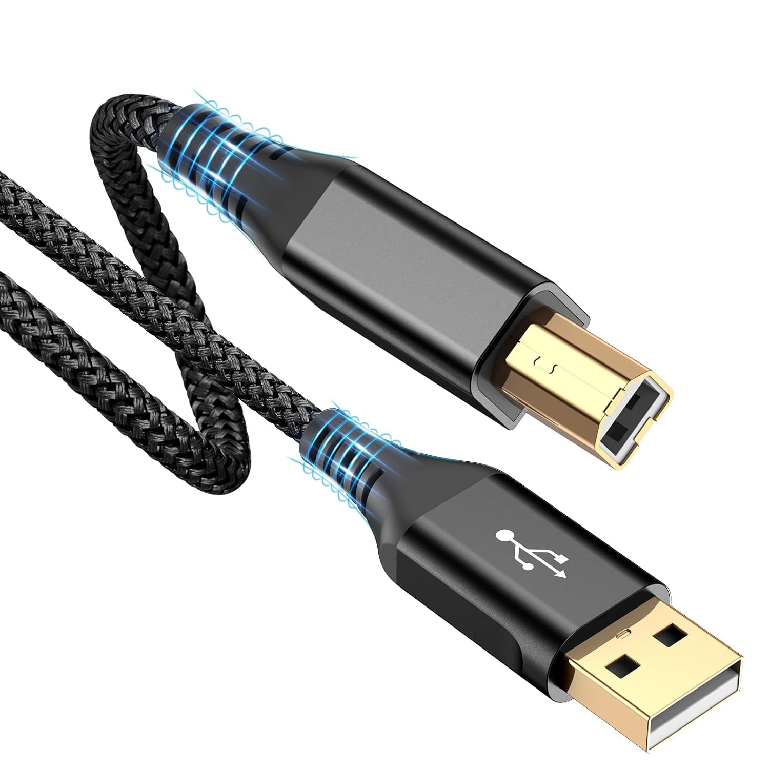 Printer Cable 10Ft USB-A to USB-B Cable High Speed USB Printer Cord Black