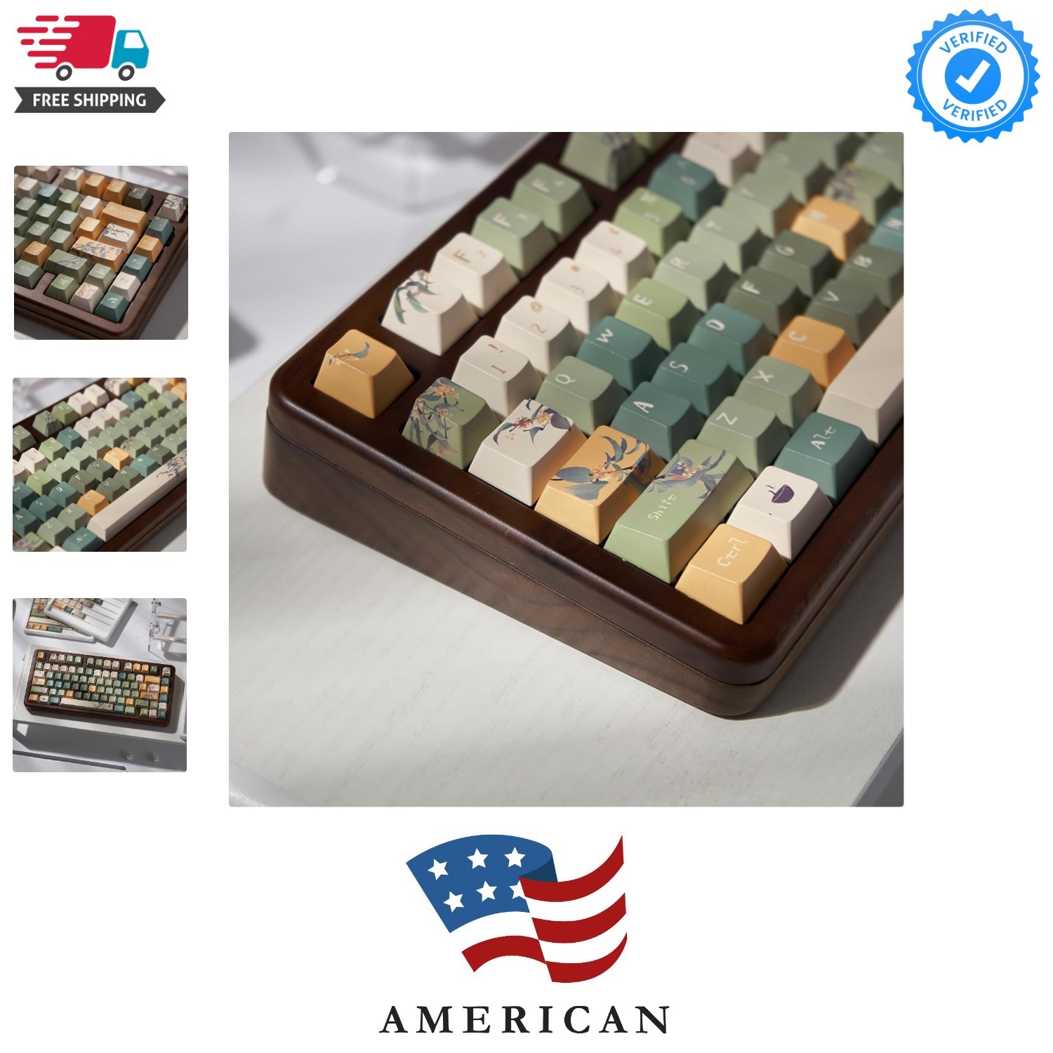 152 Keys Green Keycaps PBT Dye Sub Cherry Profile Keycaps Fit for 61/64/87/10...