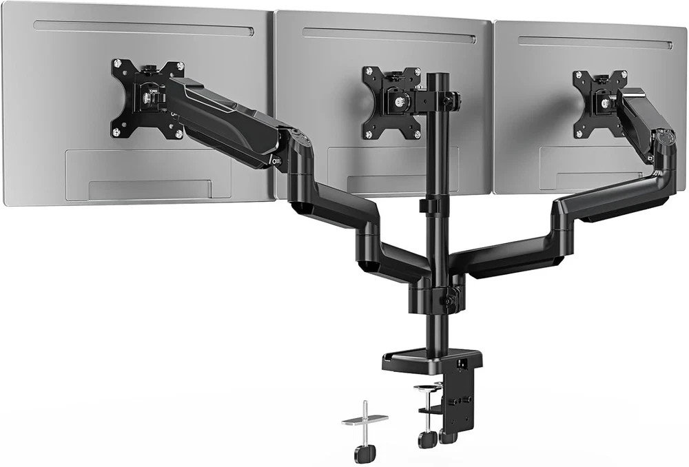 Heavy Duty Triple Monitor Desk Mount for Screens up to 32" - VESA Compatible