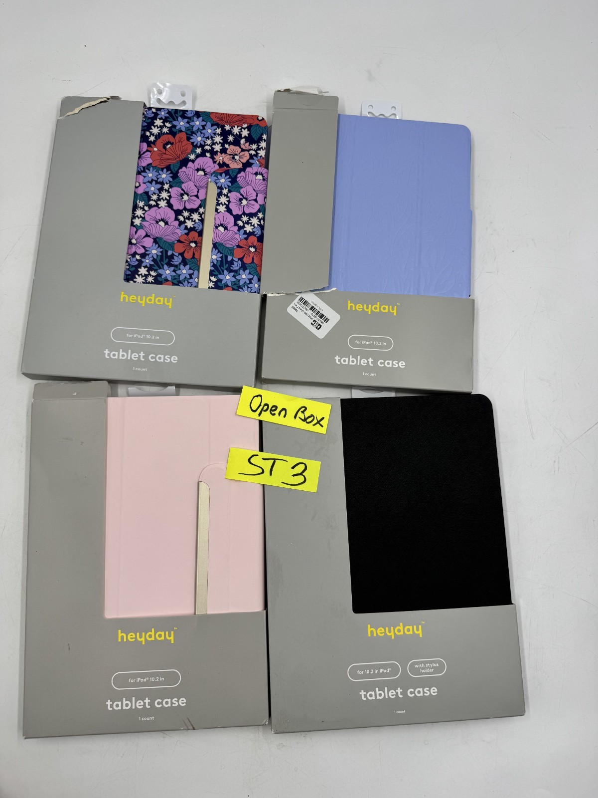 Heyday iPad Tablet Case Mixed Lot of 4 - Floral, Blue, Pink, Black - Open Box