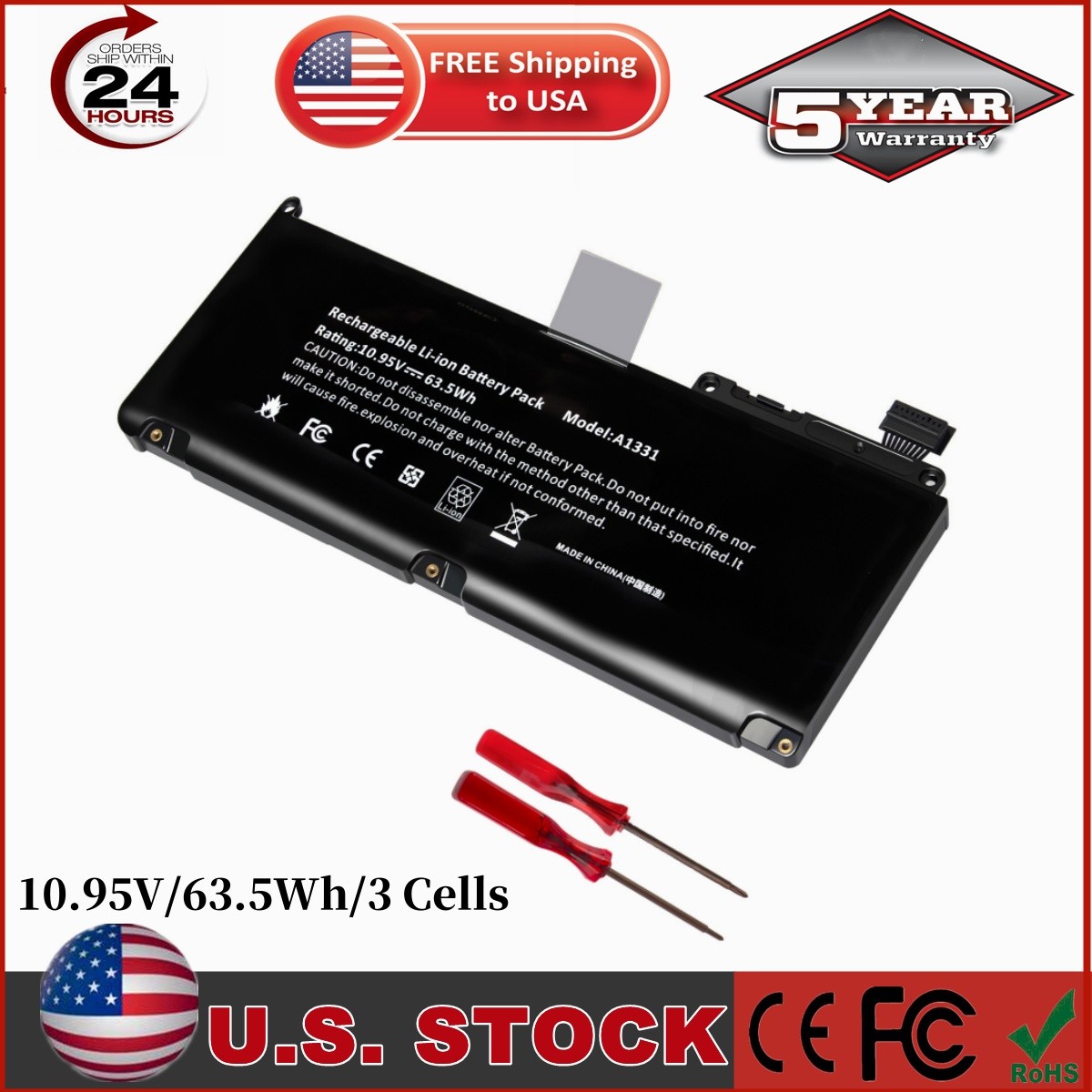 A1331 NEW Battery For Apple MacBook 13" A1342 (White Unibody 2009-2010) 63.5Wh
