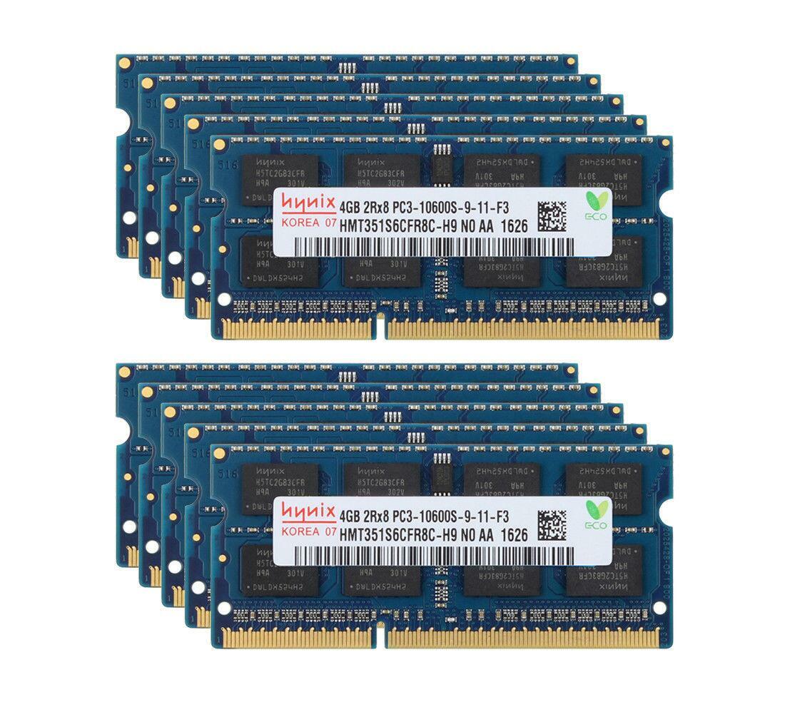 Lot Hynix 10pcs 4GB 2RX8 DDR3 1333MHz PC3-10600S 204PIN SODIMM Laptop Memory RAM