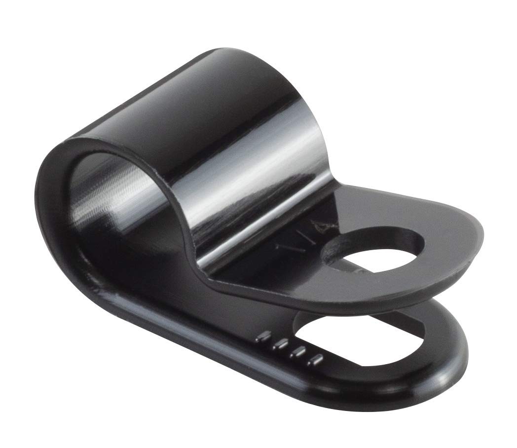 Black Nylon Plastic Cable Clamps, 1/4" Screw Mounts for Cable, Rope, Tube Man...