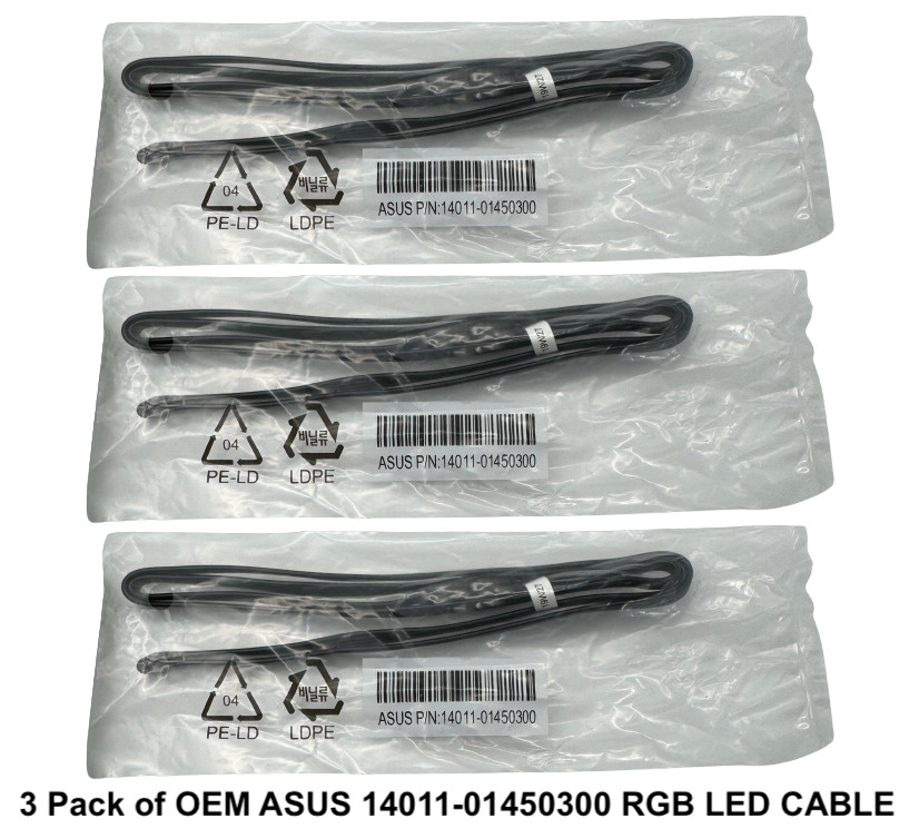 3 Pack of OEM ASUS 14011-01450300 RGB LED CABLE