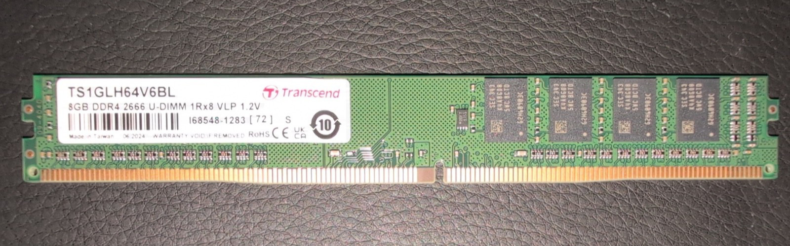 Transcend 8GB DDR4 2666 U-DIMM 1Rx8 VLP memory