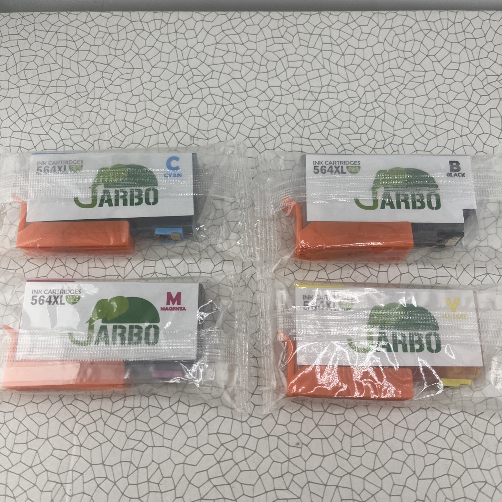 Lot of 4 Jarbo Ink Cartridges 564XL Hp Compatible Black Magenta Cyan Yellow New