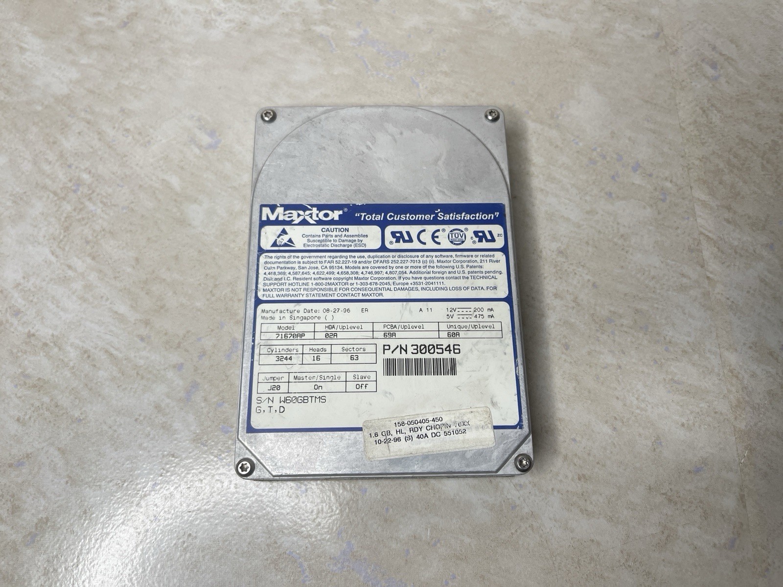 Maxtor 71670AP 3.5HH IDE PC RARE Vintage Hard Drive Retro