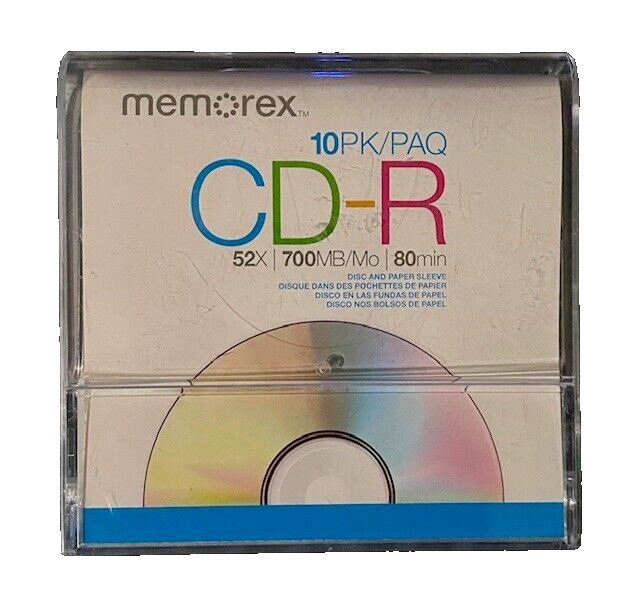 Memorex - CD-R 10 pack - 52x - 700MB - 80mins w/CD Marker - NEW