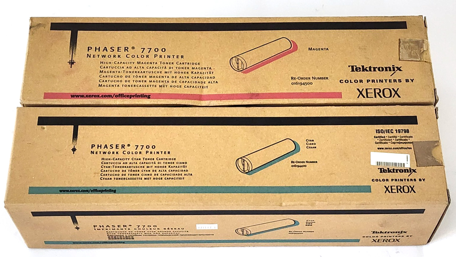 Xerox 016194400 Cyan 016194500 Magenta Toner Cartridge New Sealed Box Lot Of 2