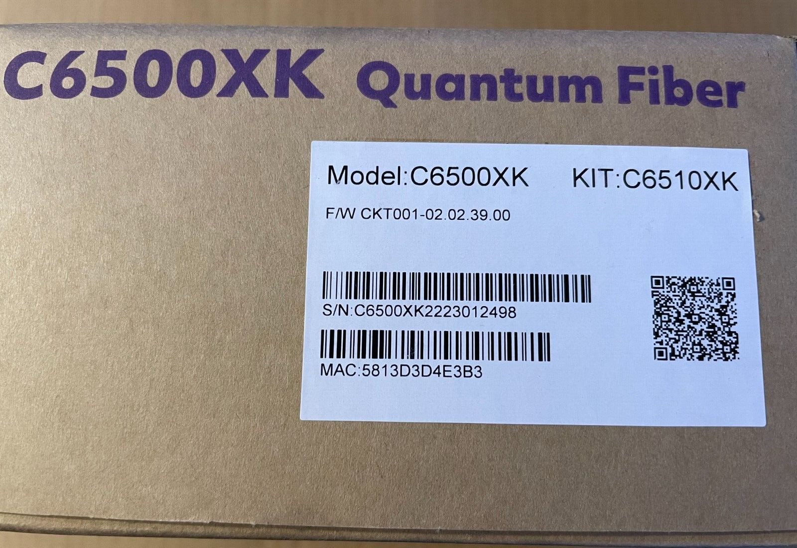 Quantum C6500XK Fiber-Optic Wall Modem/Router 10G XGSPON SmartNID 2-Port LAN