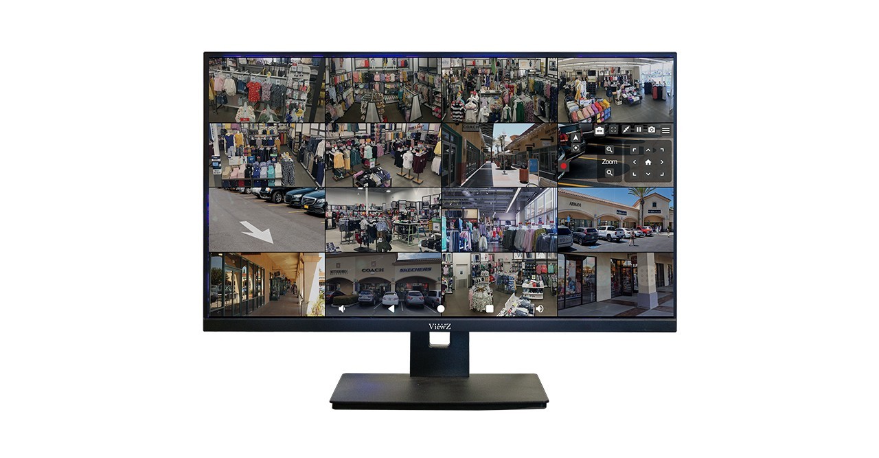 VZ-24IPM IP enabled 24" FHD LED black monitor for viewing live 1080p up to 16ch