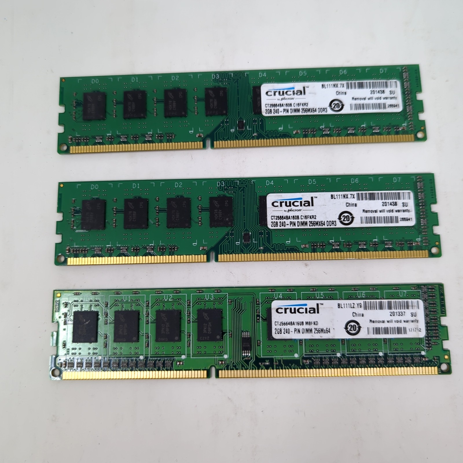 Crucial 6GB (3x2GB) Desktop RAM DDR3 Memory 1600MHz PC3-12800 DIMM
