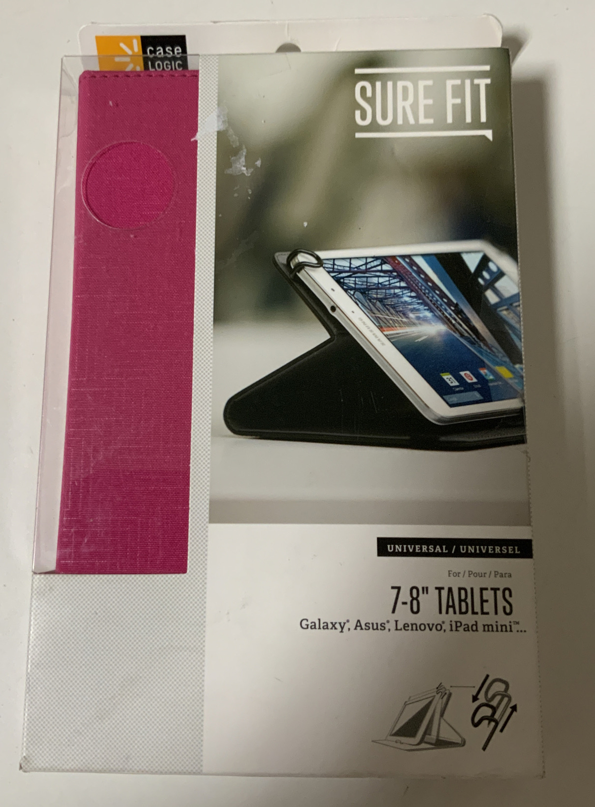 🔰 Case Logic Sure Fit Universal 7-8" Tablet Case, Hot Pink 🆕