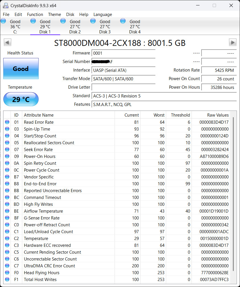 Seagate BarraCuda 8TB ST8000DM004 3.5" SATA HDD SMART Tested 0 Bad Sectors