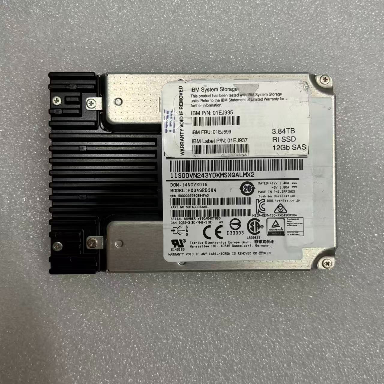 IBM 01EJ935 01EJ599 01EJ937 PX04SRB3T84 SAS 12GB 3.84TB SSD Solid State Drives