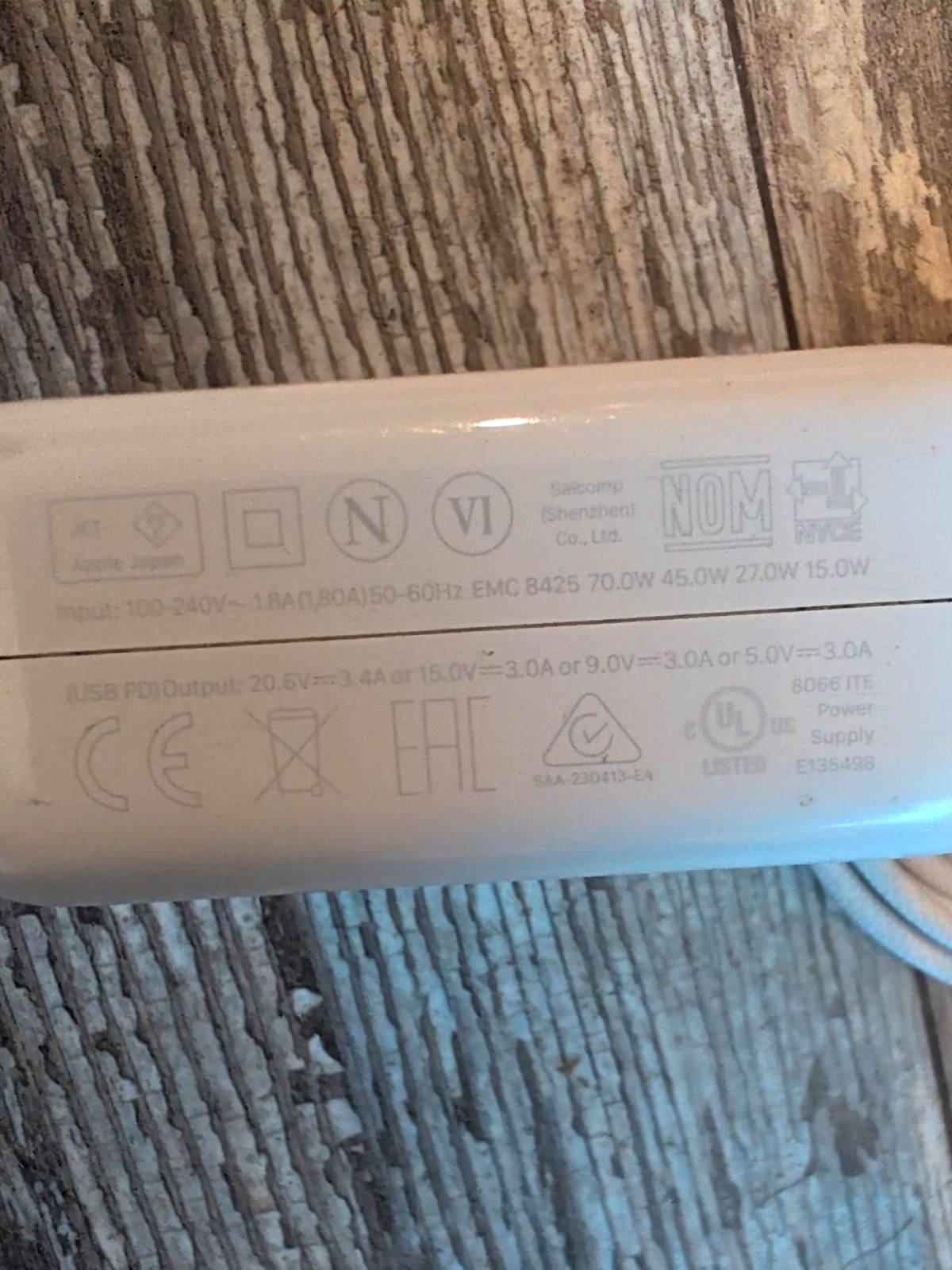 Genuine Apple 96W USB-C Power Adapter A2166 with MagSafe 3 Cable – Used