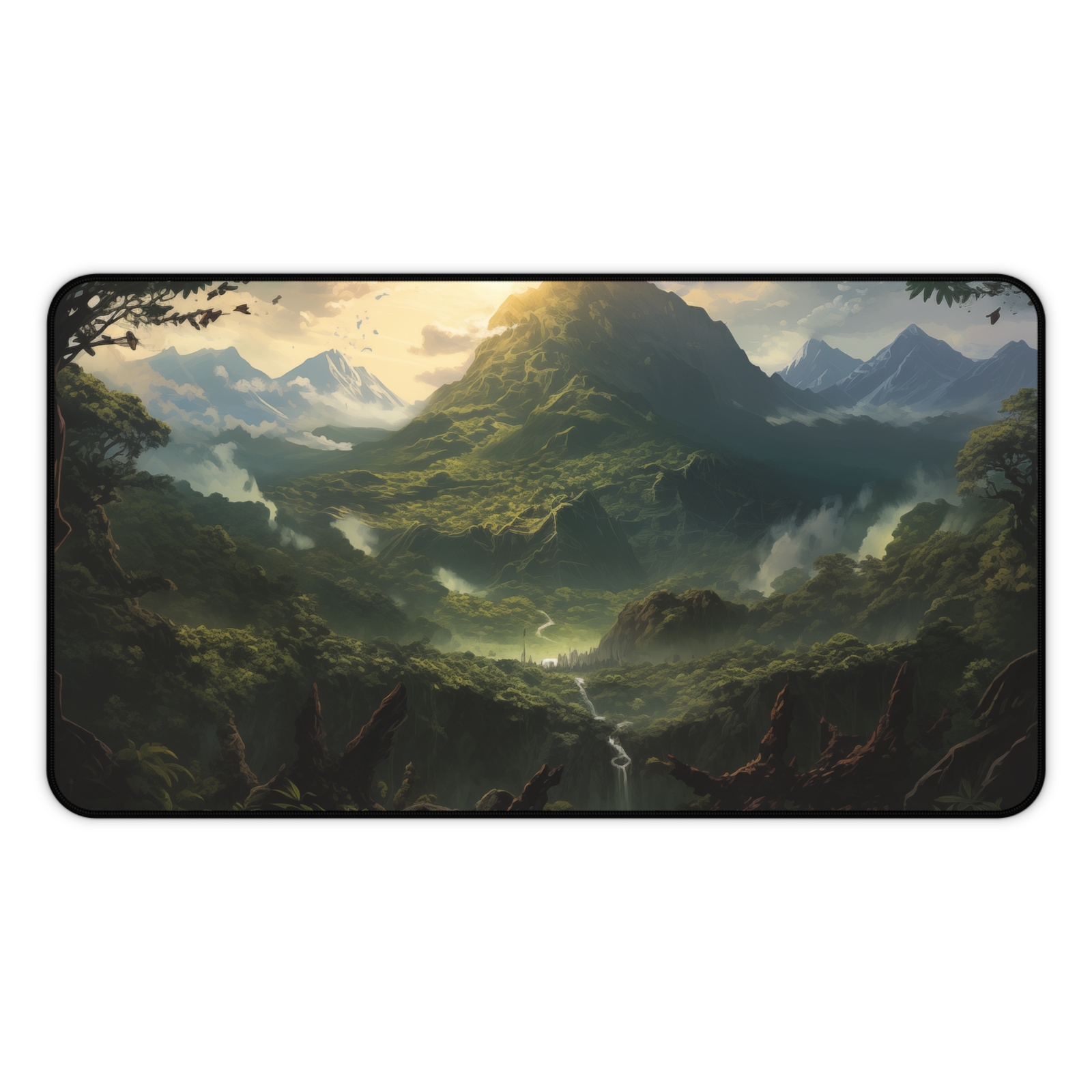 Tropical Mountain Mouse Pad, Green Mouse Mat, Large XL Deskmat, Gaming Mouse Pad