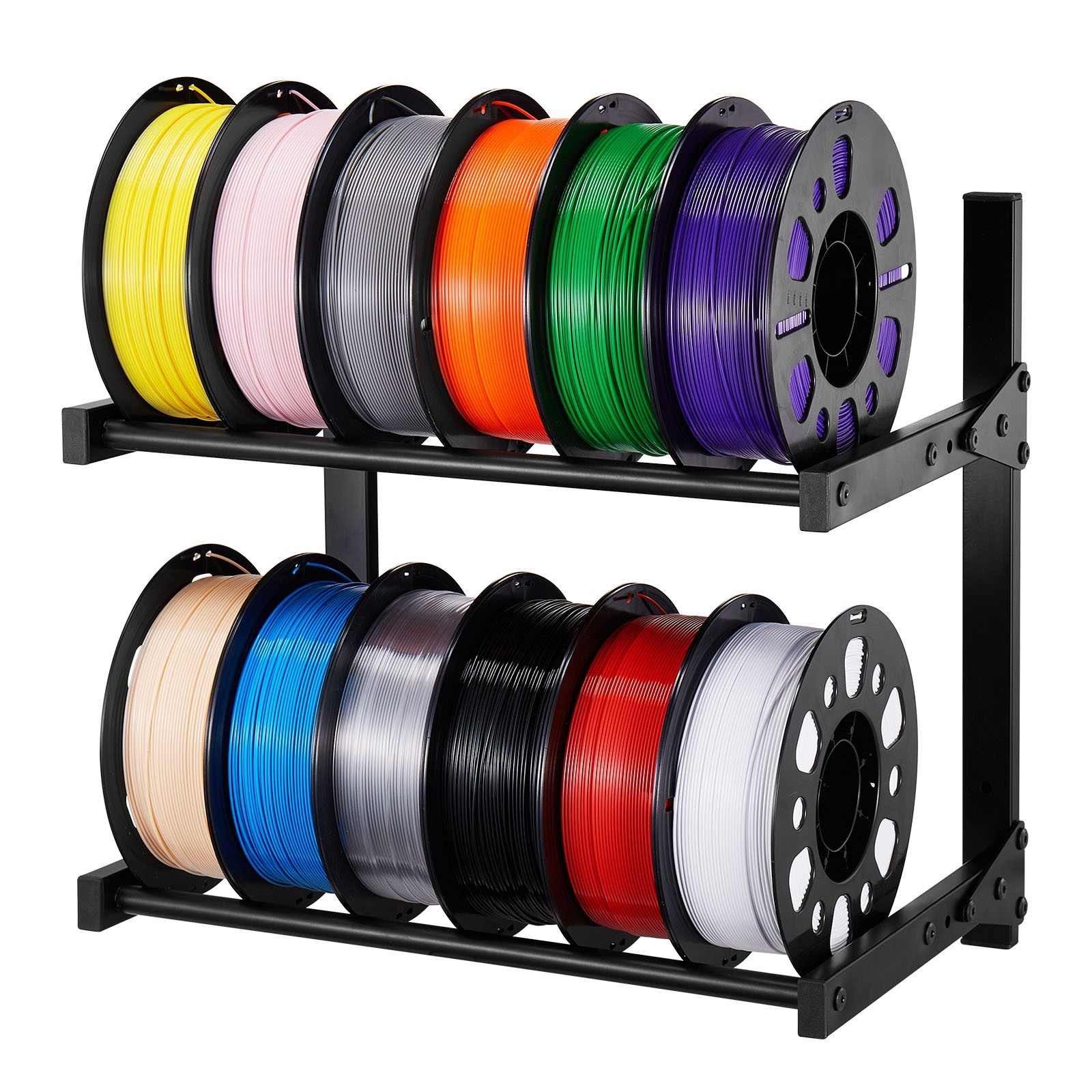 VEVOR Wall Mount Printer Filament Storage Rack 2-Tier Filament Spool Holder Rack