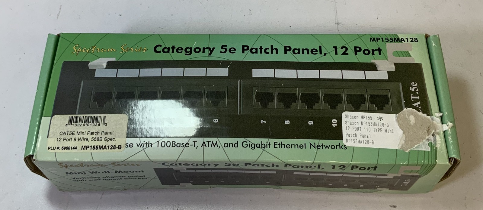 Shaxon Spectrum Series MP155MA128-B 12-Port Category 5E Mini Patch Panel "W2C"
