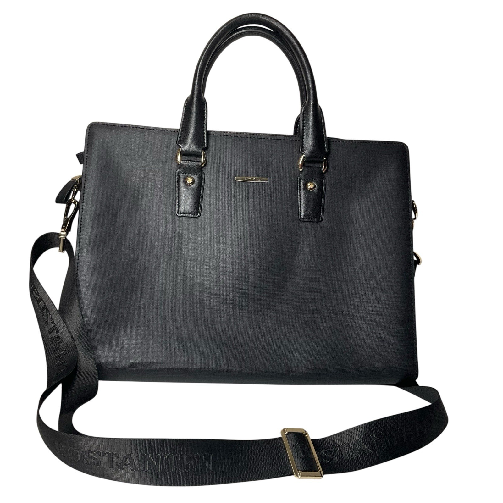 Bostanten Lawyers Briefcase Shoulder Laptop Business Slim Bag Black  Men Women