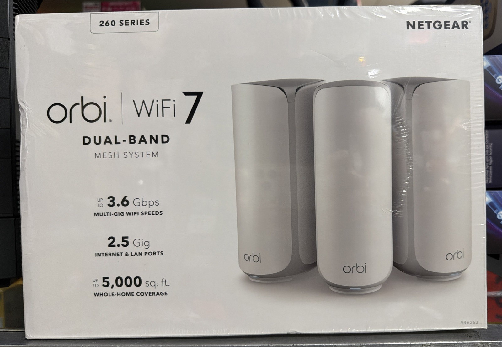 NETGEAR Orbi 260 Series Dual Band WiFi 7 Mesh Router System (RBE263-100NAS)