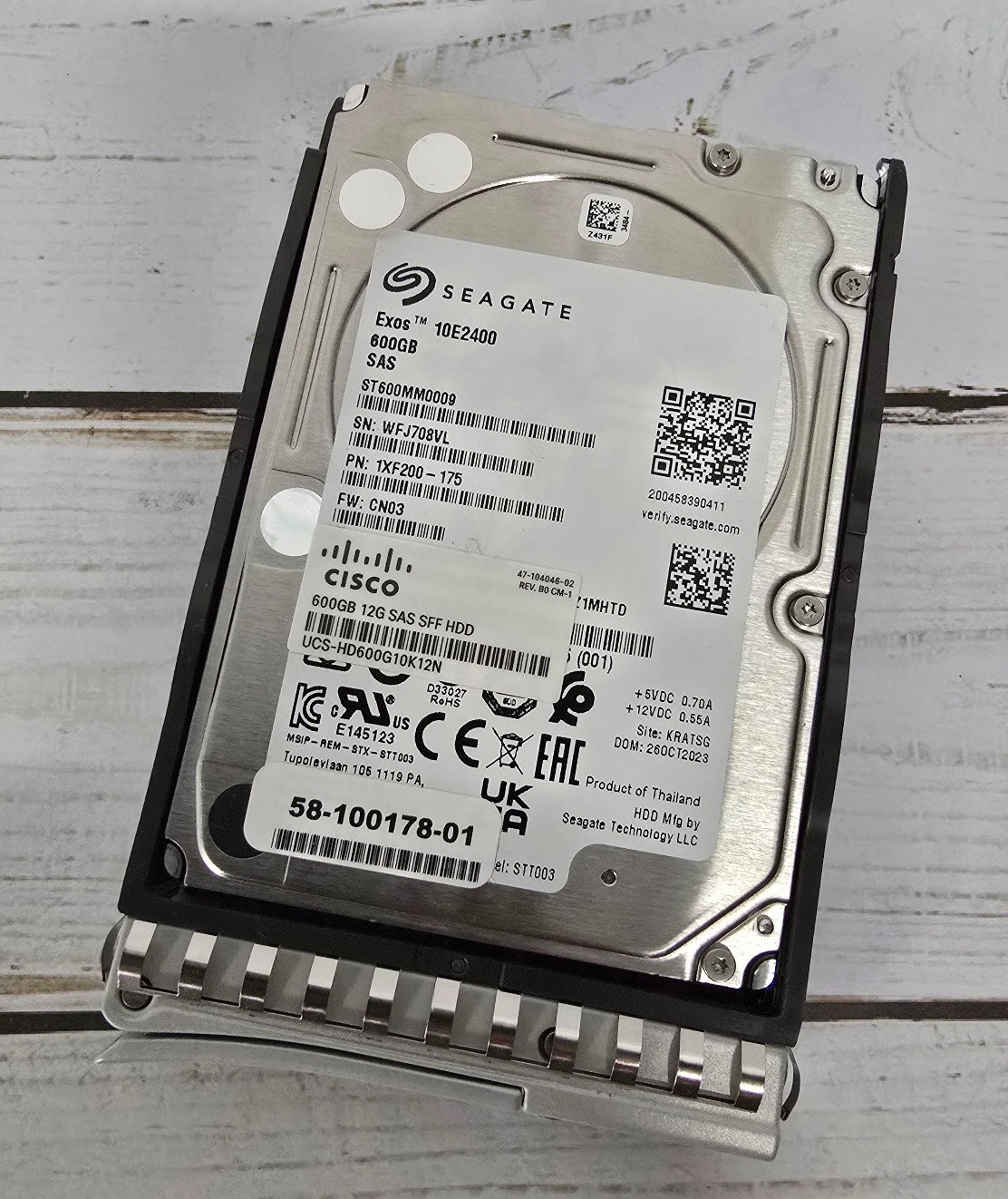 ST600MM0009, UCS-HD600G10K12N: Seagate/Cisco 600GB SAS 12G server hard drive