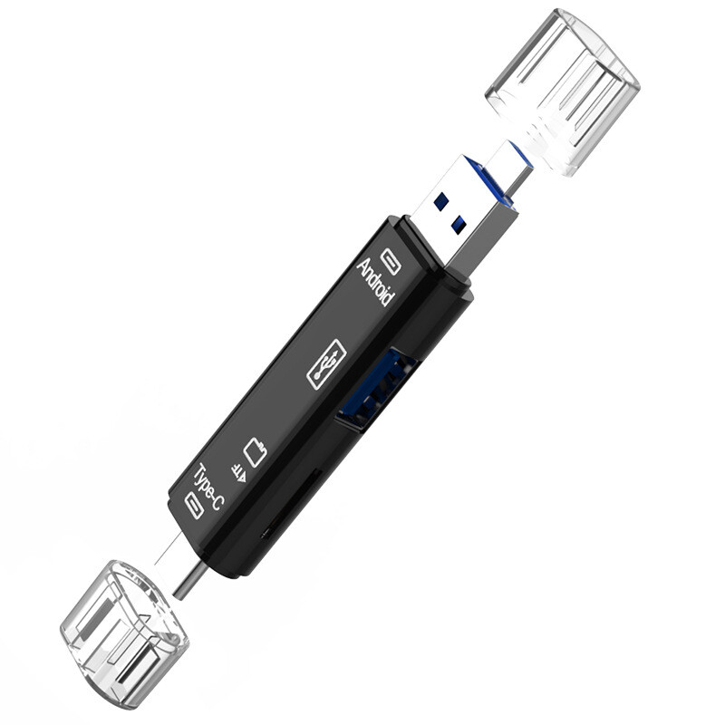 5 In 1 Multifunctional USB Type-C Micro-USB Universal OTG Memory Card Reader