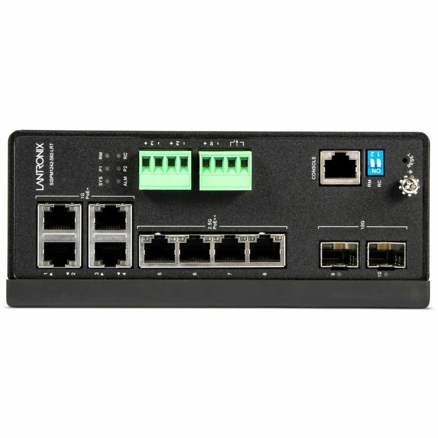 Lantronix Managed Hardened Multi-Gigabit Ethernet PoE++ Switch 10G Uplink