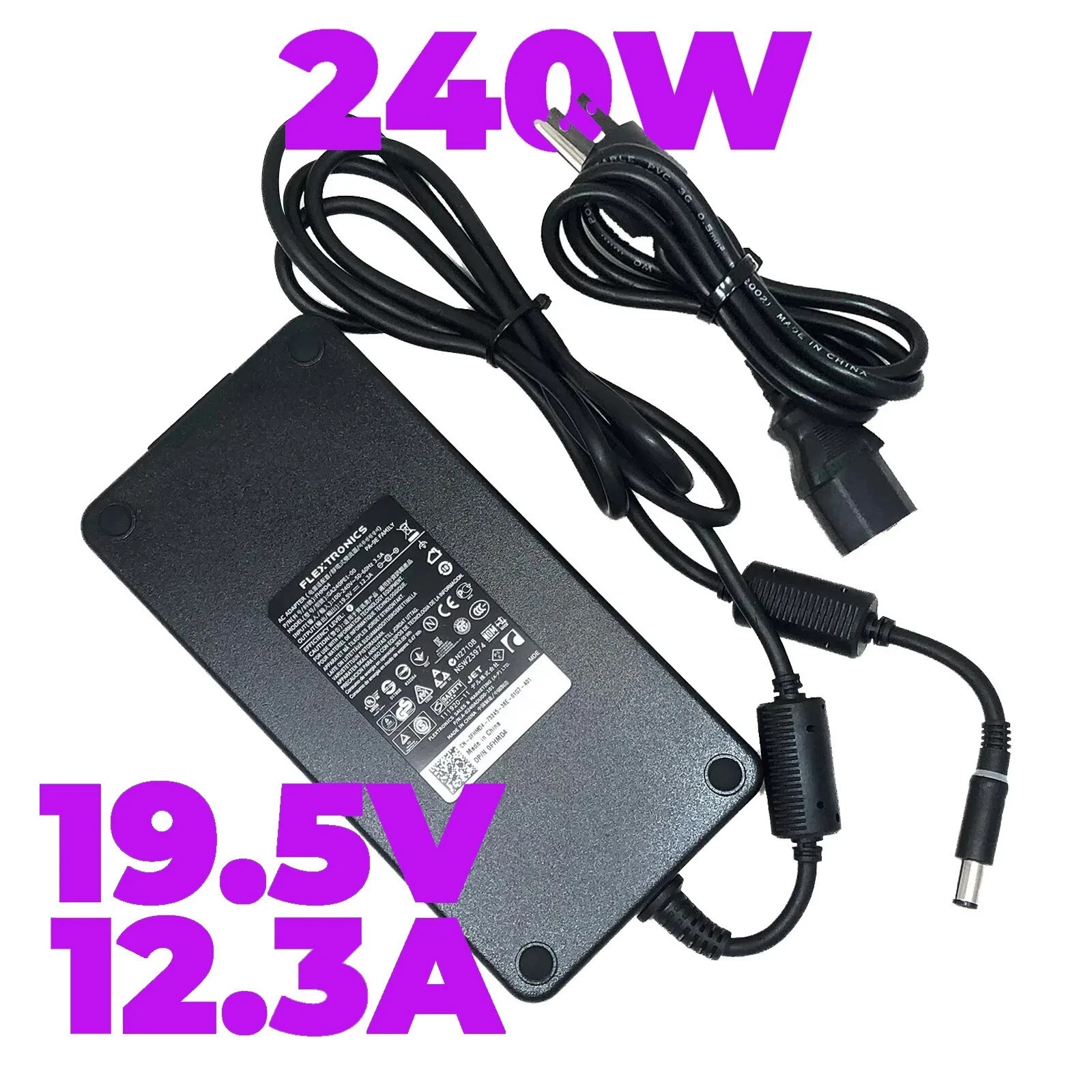 NEW Genuine Flextronics AC Adapter 19.5V 240W Dell Alienware X51 R2 M18 M18X R2