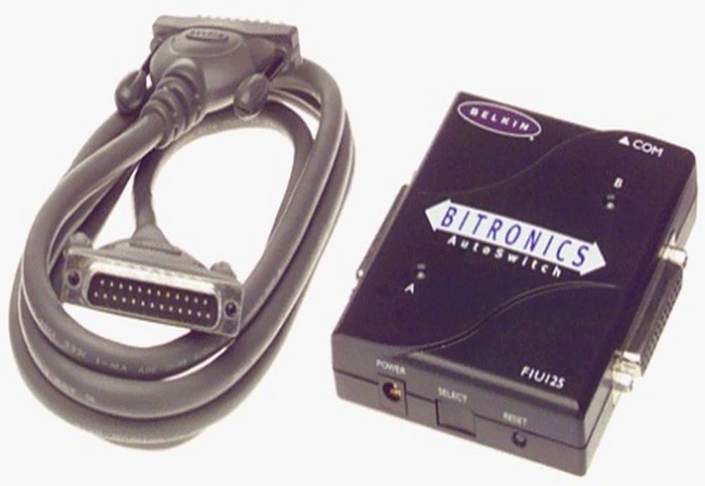 Belkin F1U125-KIT Black 2-Port Bitronics Parallel Auto Switch Kit with Adapter.