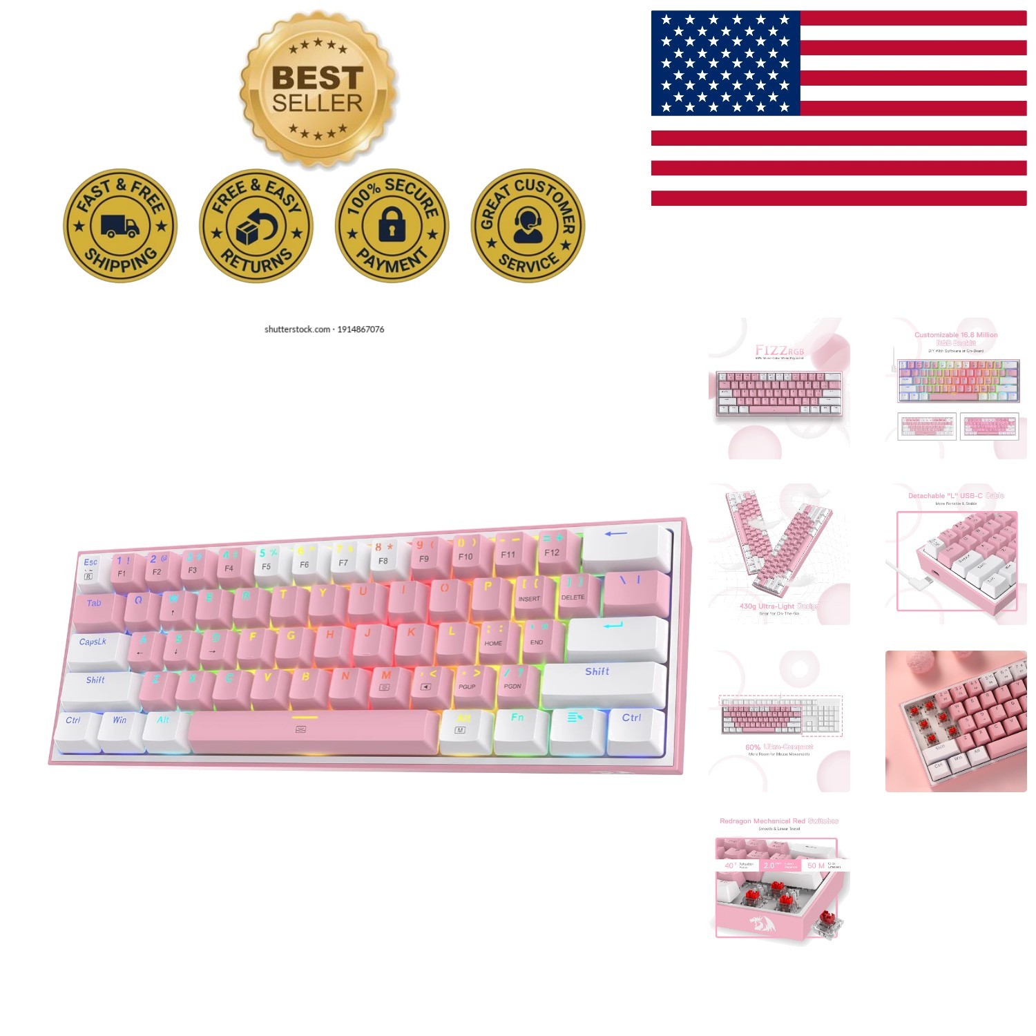 Compact K617 Fizz Mechanical Keyboard - Lightweight 61 Keys & Hot-Swap Function