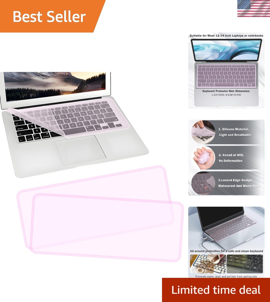 2-Pack Ultra Thin Waterproof and Dustproof Keyboard Cover for 12-14 Inch Laptops