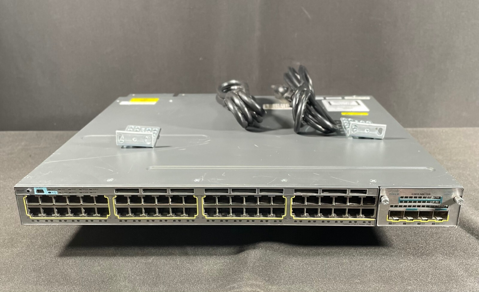 Cisco WS-C3750X-48PF-L 48 Port PoE Gigabit Switch w/C3KX-NM-10G -Same Day Ship